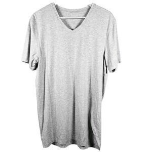 DAVID Archy Mens Heather Gray V Neck Short Sleeve T Shirt Size M